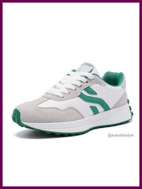 Women's Retro Chunky Sole Sneakers Casual Lace-Up Anti-Slip Running Shoes